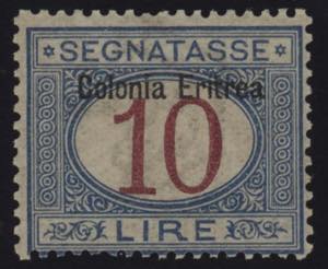 1903 - Sovrastampa in alto, 10 lire, Sx n° ... 