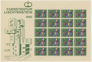 1960 - Liechtenstein, Minifoglio di 20, ... 