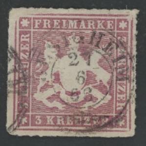 1865 - 3 Kr.lilla rosa, n° 31a, Mi n° 31c, ... 