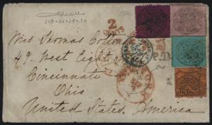 1870 - Lettera quadricolore spedita da Roma ... 
