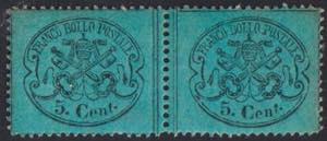 1867 - 5 cent. azzurro verdastro, n° ... 