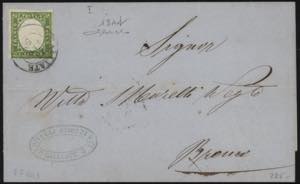 1859 - 5 cent. verde giallo (I), n° 13Ad, ... 