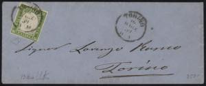 1859 - 5 centesimi verde giallo, n° 13Ba, ... 