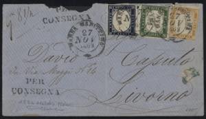 1862 - 5 + 10 + 20 centesimi, n° 13Da + ... 