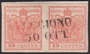 1850 - 15 cent. rosa salmone, n° 15e, in ... 
