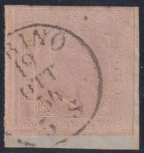 1854 - 40 cent. rosa chiaro, n° 6, ottimo, ... 