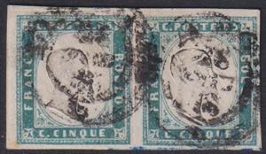1855 - 5 cent. verde smeraldo scuro, n° ... 
