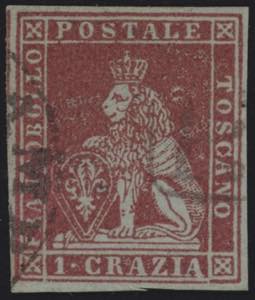 1851 - 1 crazia, n° 4, lusso, freschissimo ... 