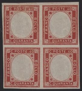 1861 - 40 cent.  vermiglio, Non Emesso, n° ... 