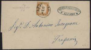 1862 - 10 cent. bistro arancio, n° 1g, ... 