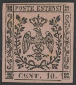 1852 - 10 cent. rosa con punto, n° 9, ... 