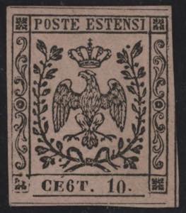 1854 - 10 cent. rosa, n° 9d, varietà ... 