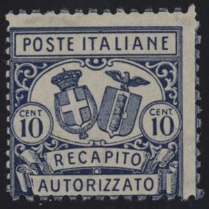 1928 - 10 centesimi azzurro “Stemmi”, ... 
