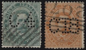 1887 - Umberto, 5 cent. verde e 20 cent. ... 