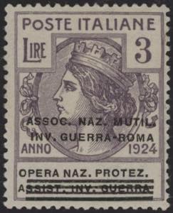 1924 - Sovrastampato, 3 Lire, SS n° 76, ... 