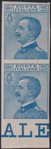 1908 - Michetti 25 cent. azzurro, non ... 