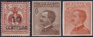 1908 - Tre varietà del Regno dItalia, n° ... 