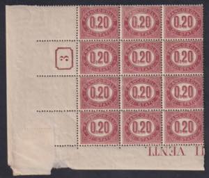 1875 - Servizio, 20 cent., Se n° 3, in spl ... 