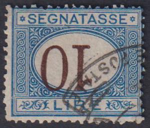 1870 - 10 Lire cifra bruna capovolta, Sx n° ... 