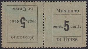 1918 - Municipio di Udine 5 cent., n° 1c, ... 