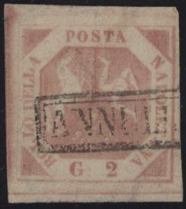 1858 - 2 grana rosa chiaro, n° 5w, ottimo, ... 