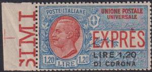 1922 - Sovr. 1,20 L. Di Corona, Ex n° 2, ... 