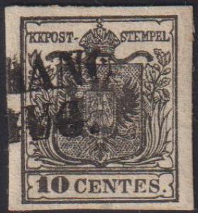 1850 - 10 c. nero, n° 2, ottimo, carta ... 