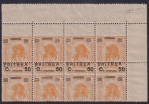 1922 - Leone sovr. 50 cent. su 5 a. giallo, ... 