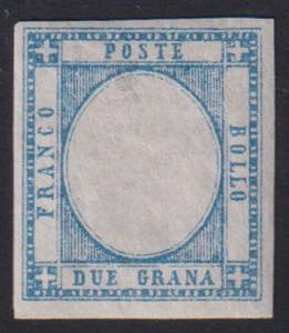 1861 - 2 grana azzurro chiaro, n° 20ib, ... 