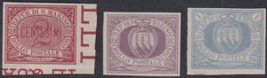 1894 - Cifra e Stemma, 2 + 20 cent. + 1 ... 