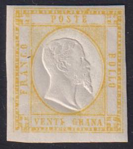 1861 - 20 grana giallo, n° 23, ottimo, ... 