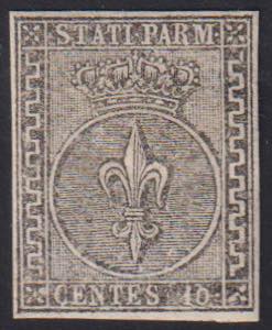 1852 - 10 cent. bianco, n° 2, ottimo. ... 
