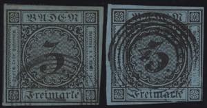 1858 - 3 k. azzurro chiaro, n° 7 (Mi n° ... 