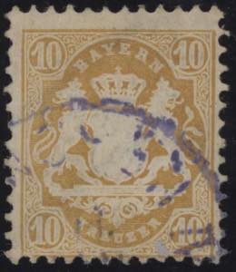 1870 - Stemma 10 k. giallo cromo, n° 28, Mi ... 