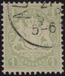 1875 - 1 k. verde giallo, n° 31 (Mi n° ... 