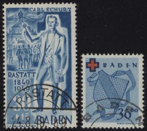 1949 - BADEN - Varie serie (la Croce Rossa ... 