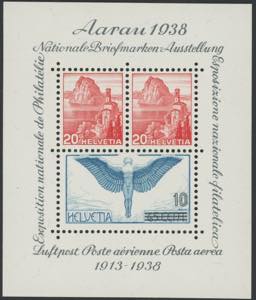 1938 - Aarau, BF n° 4, 4 ottimi esemplari.