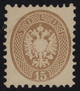 1864 - 15 soldi bruno, n° 45, ottimo, ... 