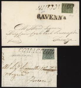 1852 - 1 e 2 baj, n° 2 e 3 (Pontificio), ... 