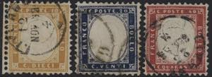 1862 - 10 + 20 + 40 cent., n° 1/3, lusso, ... 