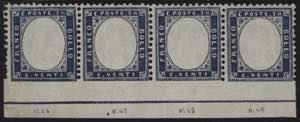 1862 - 20 cent. indaco, n° 2, splendida ... 