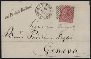 1873 - 40 c., n° T20, ottimo, su lettera da ... 