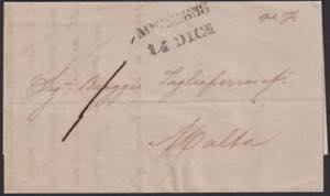 1858 - Lettera da Messina 14/12/1858 per ... 