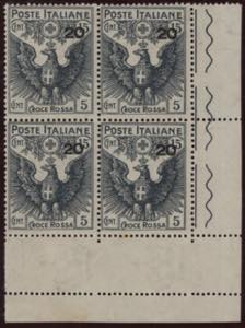 1915 - Croce Rossa 20/15 cent., n° 104, in ... 
