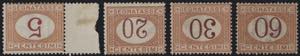 1890 - Cifre capovolte, Sx n° 20a + 22a + ... 