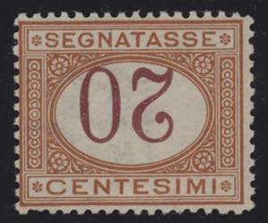 1890 - 20 cent., Sx n° 22a, con cifra ... 