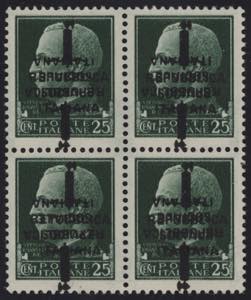 1944 -  Fascetti 25 cent., n° 491c, ... 