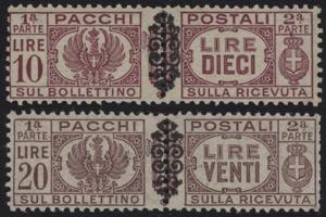 1945 - Pacchi soprastampati, PP. n° 48/59, ... 