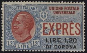 1922 - Sovr. 1,20 Lire Di Corona, Ex n° 2, ... 