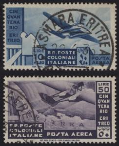 1933 - Cinquantenario Eritreo, n° A15/A21, ... 